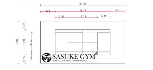 bản vẽ kĩ thuật chiều dài sân