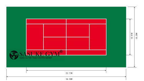 Chiều dài của sân tennis đơn